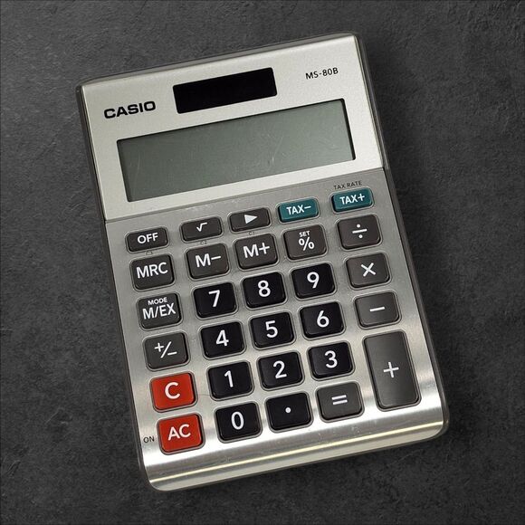 Casio MS-80B Dual Power Desktop Calculator Solar + Battery 2 Available - Picture 2 of 7